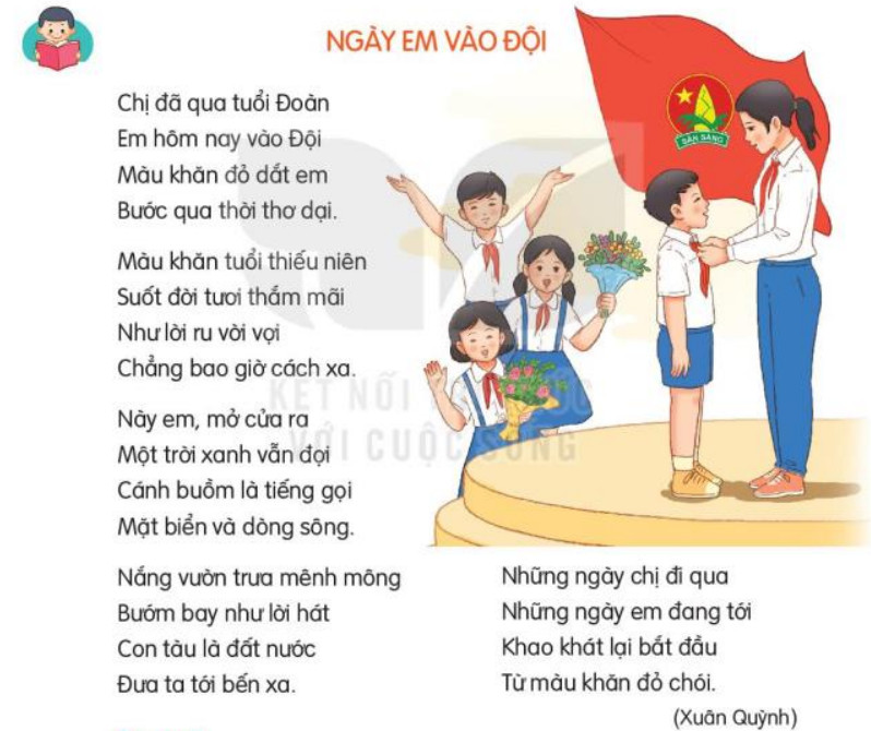 Đọc Ngày em vào Đội trang 70, 71 Tiếng Việt lớp 3 Kết nối tri thức