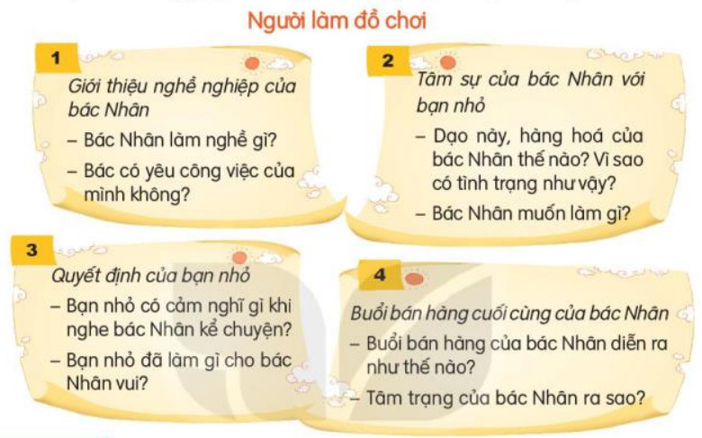 Nói và nghe: Người làm đồ chơi trang 139 Tiếng Việt lớp 3 Kết nối tri thức